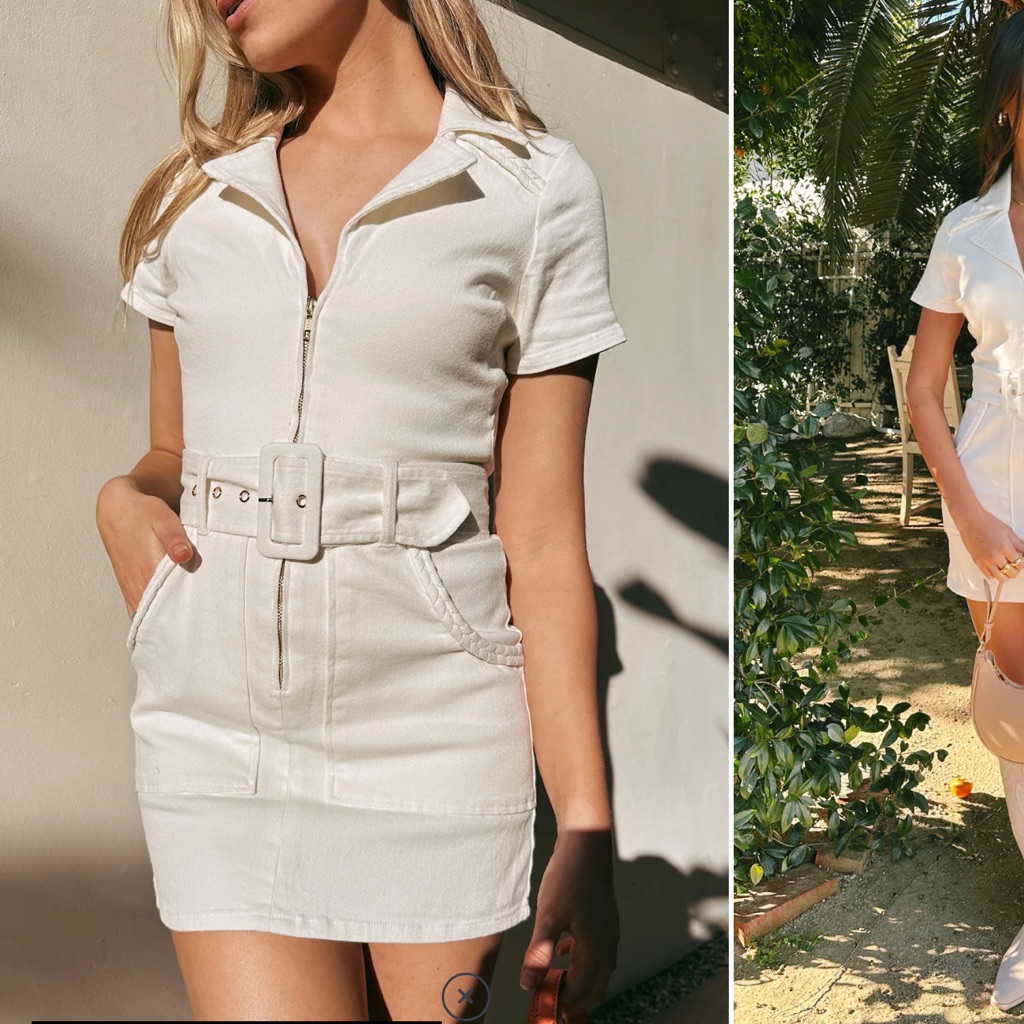 Show Me Your Mumu Cream Utility Dress Outlaw Small
